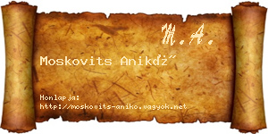 Moskovits Anikó névjegykártya